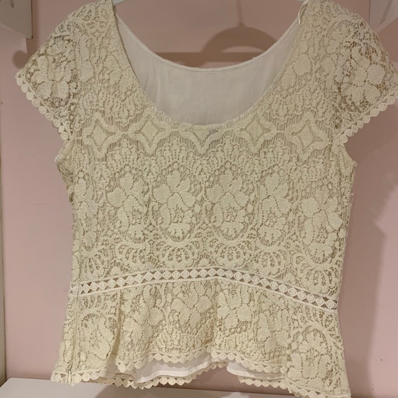 Ann Taylor lace peplum top - Picture 2 of 3